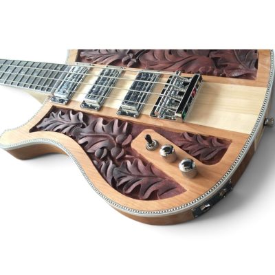 Custom Nova Left Handed Lemmy Kilmister 4004 Engrave Carved 4 String Bass - Image 13