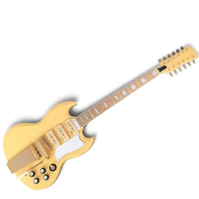 Custom Crown SG Ivory 12 String Electric Guitar 3 P90 Pickups - Image 3