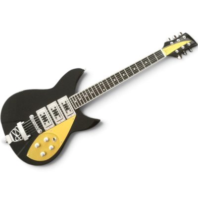 Custom Nova Black Jetglo 325 Lennon 6 String Electric Guitar Gold Pickguard - Image 3