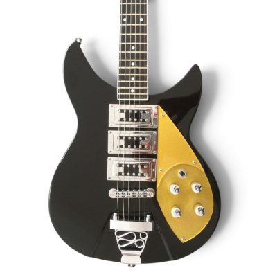 Custom Nova Black Jetglo 325 Lennon 6 String Electric Guitar Gold Pickguard