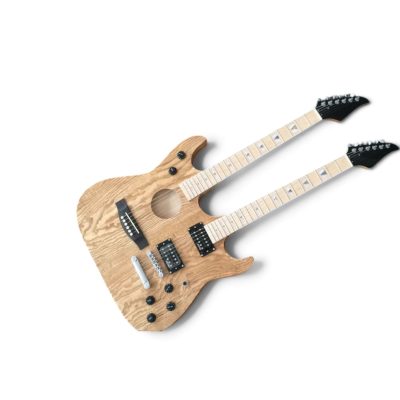 Custom Axis Steve Double Neck Ash Wood Finish Jem 6 String Acoustic And 6 String Electric Guitar - Image 3