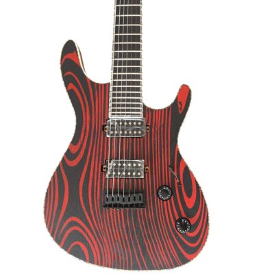 Custom Onyx Gothic Browne Monolith Black Matte Red Grain Electric Guitar