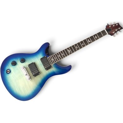 Custom Monarch Santana Blue Burst Flamed Maple Electric Guitar - Image 12