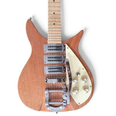 Custom Nova Natural Finish 325C64 21 Inch Scale Length Lennon Maple Fretboard Guitar Bigsby Tremolo