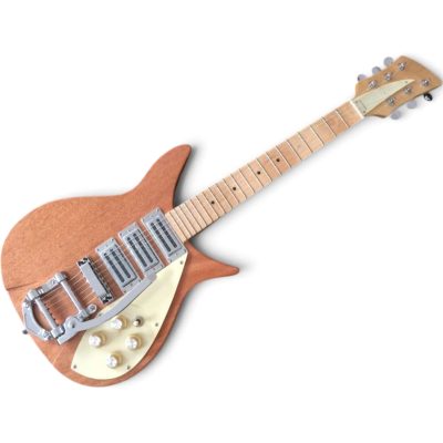 Custom Nova Natural Finish 325C64 21 Inch Scale Length Lennon Maple Fretboard Guitar Bigsby Tremolo - Image 5