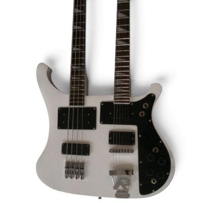 Custom Nova 4080 Geddy Lee Double Neck White 4 String Bass 6 String Guitar