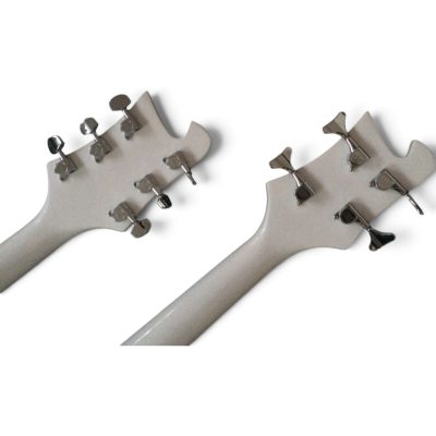 Custom Nova 4080 Geddy Lee Double Neck White 4 String Bass 6 String Guitar - Image 6