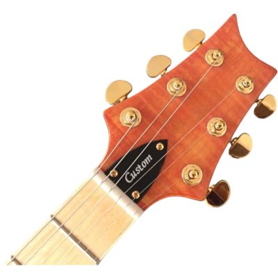 Custom Monarch Santana Teal Flamed Maple Top Pink Headstock Guitar - Image 3