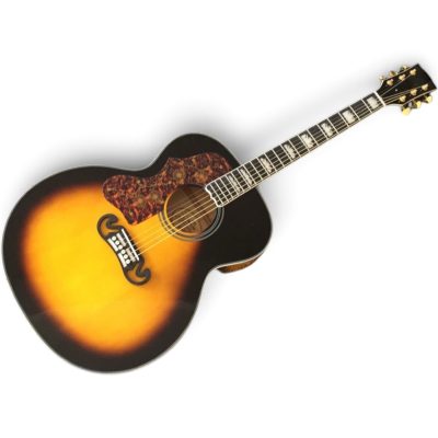 Custom Crown SJ200 Sunburst Solid Spruce Top Acoustic Electric Guitar Fishman Pickups - Image 3