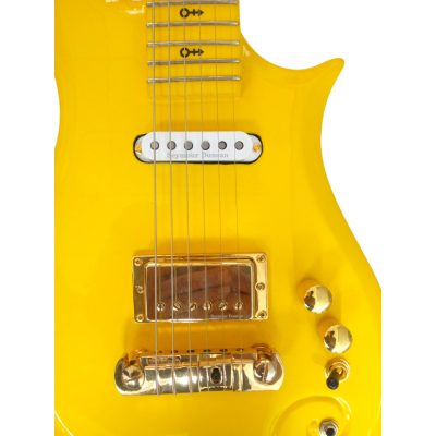 Custom Ember Prince Cloud Yellow 6 String Electric Guitar - Image 9