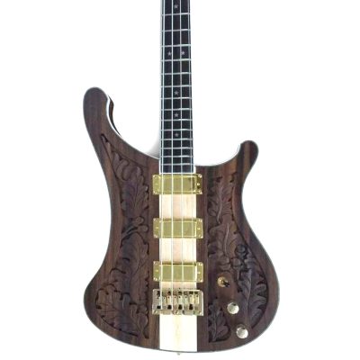 Custom Nova Lemmy Kilmister 4003 Walnut Engrave Carved Oak Leaf 4 String Bass