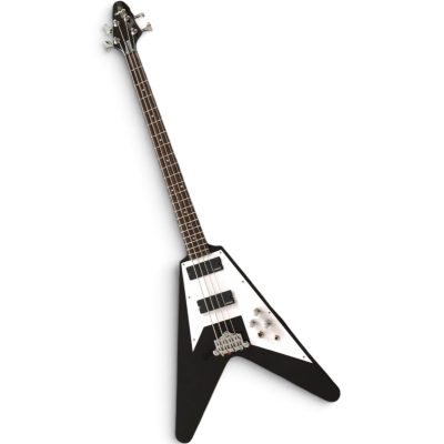 Custom Crown Korina Flying V Jet Black Finish 4 String Bass - Image 8
