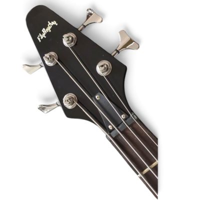 Custom Crown Korina Flying V Jet Black Finish 4 String Bass - Image 6