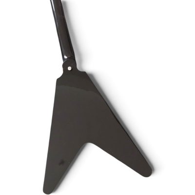 Custom Crown Korina Flying V Jet Black Finish 4 String Bass - Image 2