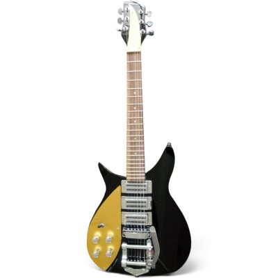 Custom Nova Jetglo Black 325C64 21 Inch Scale Lenght Lennon 6 String Guitar Bigsby Tremolo - Image 5