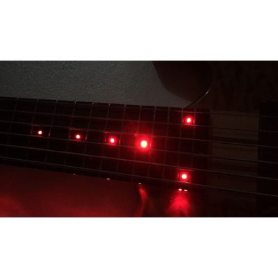 Custom Denver Smith Elite Figured Wood Quilted Maple 6 String Bass Ebony Fretboard Red LED - Image 3