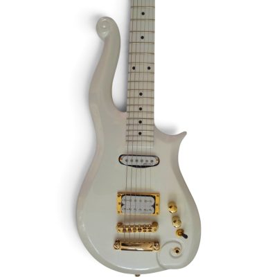 Custom Ember Prince Cloud Pearl White Electric Guitar Dot Inlays