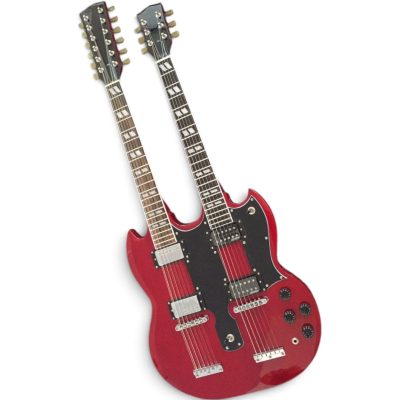 Custom Crown SG Jimmy Page Double Neck 12 6 String EDS1275 Heritage Cherry Finish Electric Guitar - Image 2