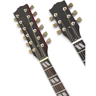 Custom Crown SG Jimmy Page Double Neck 12 6 String EDS1275 Heritage Cherry Finish Electric Guitar - Image 4