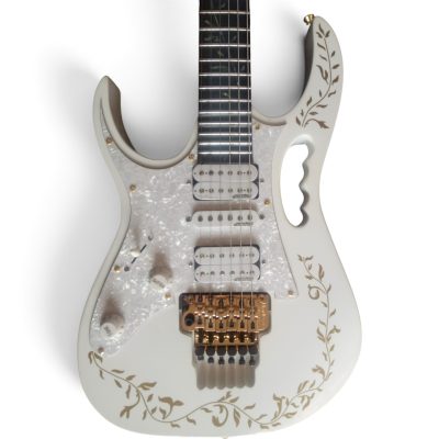Custom Axis JEM7V Steve Vai White Gold Floral Electric Guitar