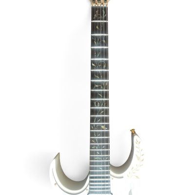 Custom Axis JEM7V Steve Vai White Gold Floral Electric Guitar - Image 4