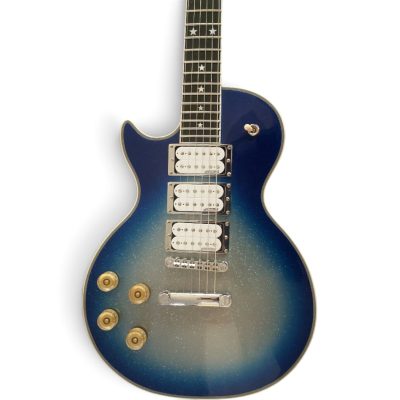 Custom Crown Ace Frehley Budokan Robot Blue Silver Sparkle Dust Guitar
