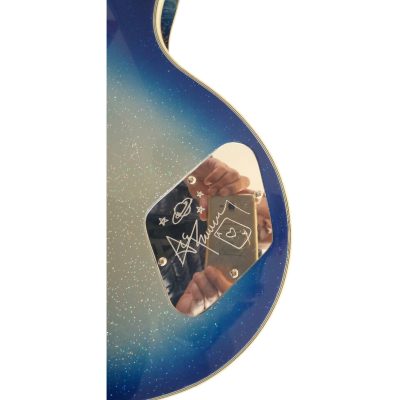 Custom Crown Ace Frehley Budokan Robot Blue Silver Sparkle Dust Guitar - Image 3
