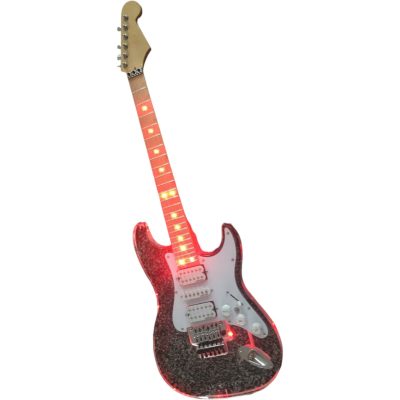 Custom Regent Plexiglass Acrylic Lucite Integrated Red LED Illumination Guitar - Image 7