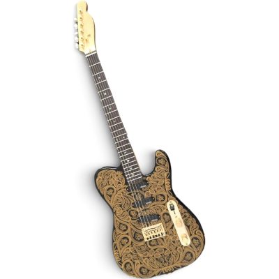 Custom Regent Gold James Burton Paisley Flower Pattern Electric Guitar 3 Pickups - Image 3