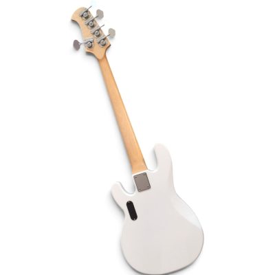 Custom Aether Sting White 5 String Bass White Pearloid Pickguard 9V Battery - Image 7