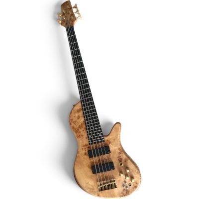 Custom Solis Imperial Natural Birdseye 5 String Bass - Image 3