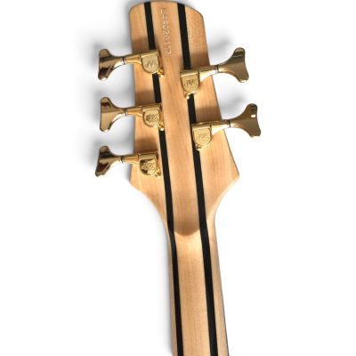 Custom Solis Imperial Natural Birdseye 5 String Bass - Image 5