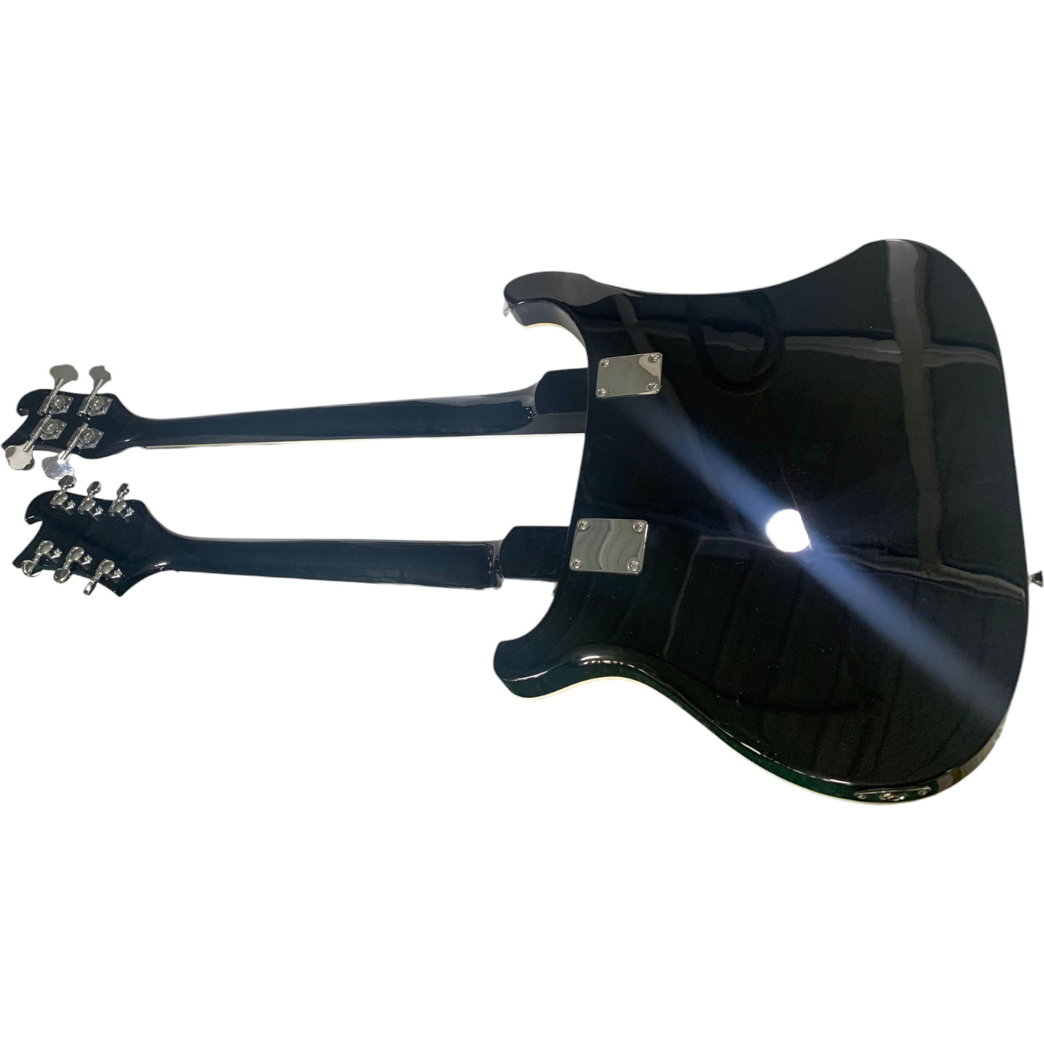 Custom Nova 4080 Geddy Lee Double Neck Black 4 String Bass 6 String Guitar Bolt On - Image 3