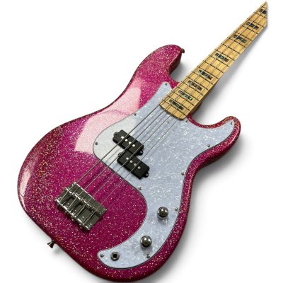 Custom Regent Adam Clayton Pink Sparkle 4 String Precision Bass - Image 6