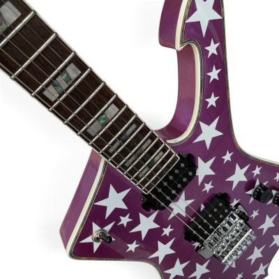 Custom Axis Iceman Paul Stanley Floyd Rose Tremolo Guitar Metallic Purple White Stars - Image 4