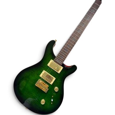 Custom Monarch Santana Green Burst Flamed Maple Electric Guitar Double Cutaway - Image 7