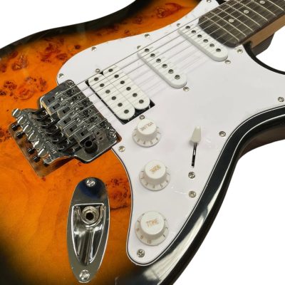Custom Regent Dave Murray Tobacco Burst Birdseye Burl Maple Floyd Rose Tremolo Guitar - Image 12