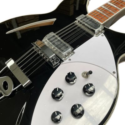 Custom Nova Checkerboard Bindings Black 360 George Harrison Finish 12 String Guitar - Image 5