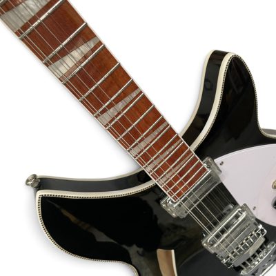 Custom Nova Checkerboard Bindings Jetglo Black 360 George Harrison Finish 12 String Guitar - Image 3