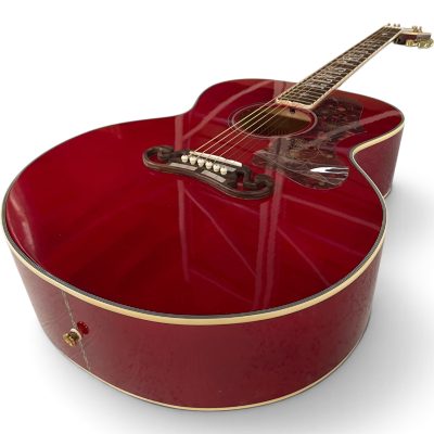 Custom Crown SJ200 Red Acoustic Electric Guitar Fishman Pickups - Image 7