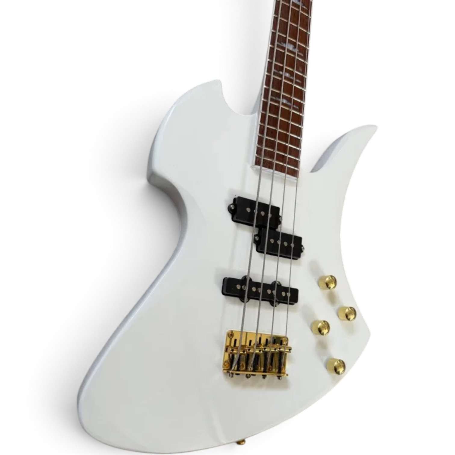 Custom Norturne Nikki Mockingbird White Finish Legacy 4 String Bass - Image 5