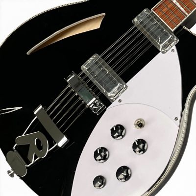 Custom Nova Checkerboard Bindings Jetglo Black 360 George Harrison Finish 12 String Guitar - Image 6