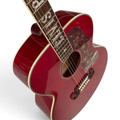Custom Crown SJ200 Red Acoustic Electric Guitar Fishman Pickups - Image 5