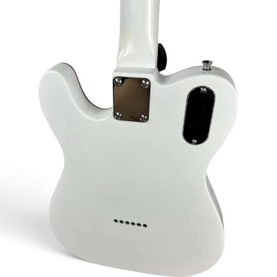 Custom Regent John 5 White Ghost Electric Guitar Mirrored Chrome Pickguard Red Binding - Image 4