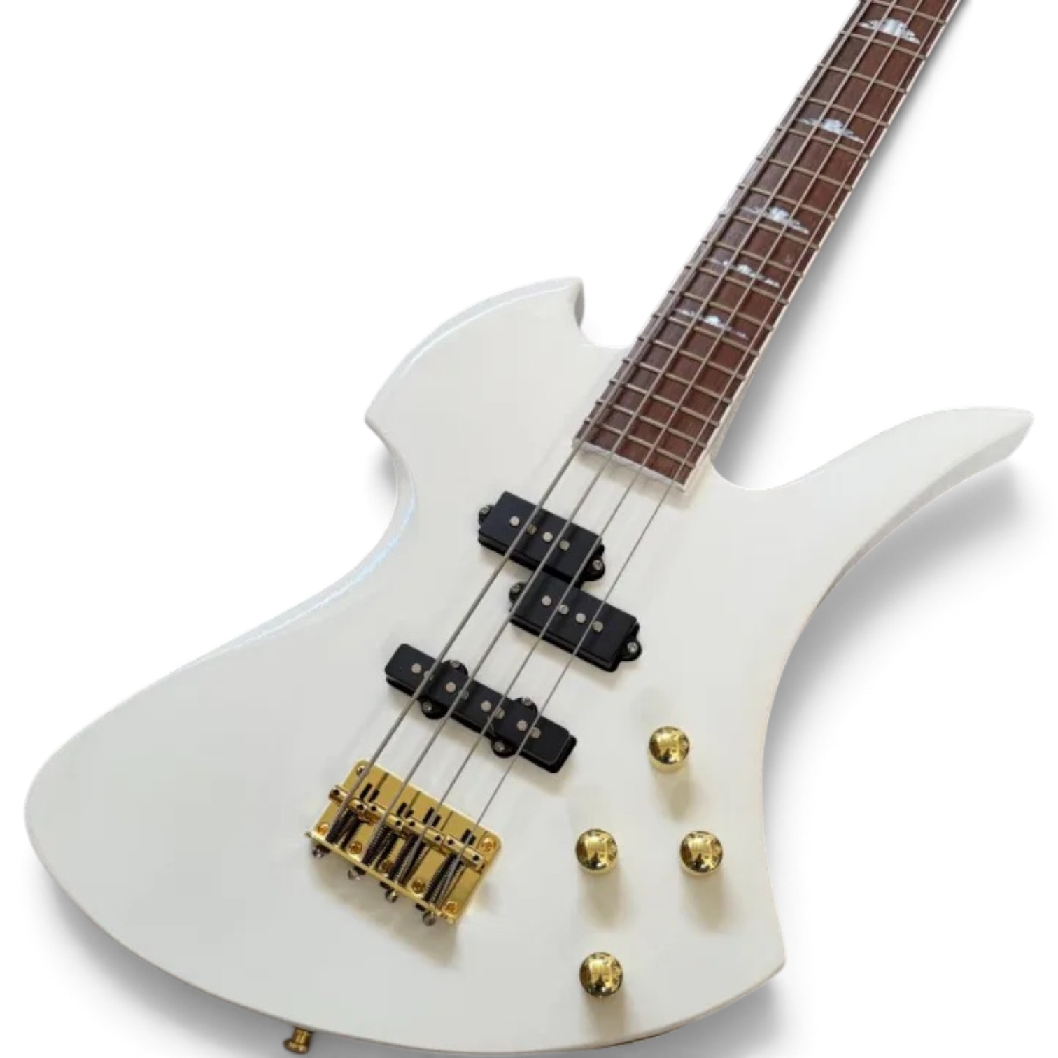 Custom Norturne Nikki Mockingbird White Finish Legacy 4 String Bass - Image 6
