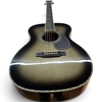 Custom Vertex Platinum Gray Burst Solid Spruce Top OM45 Acoustic Electric Guitar Fishman EQ