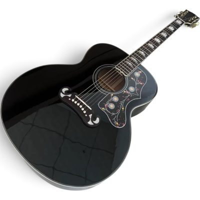 Custom Crown SJ200 Black Acoustic Electric Guitar Fishman EQ