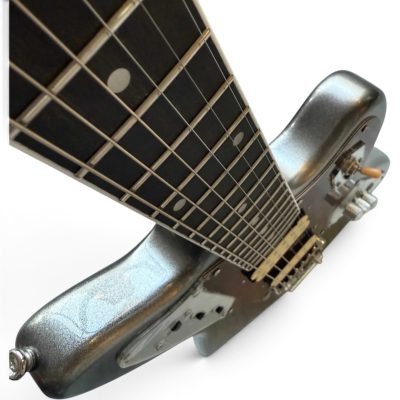 Custom Regent Black Silver Metallic Burst Jaguar Kurt Cobain Finish 6 String Electric Guitar - Image 5