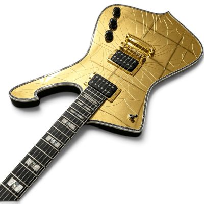 Custom Axis Iceman Gold Cracked Mirror Crystal Paul Stanley Finish Electric Guitar - Image 3