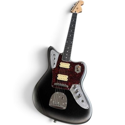 Custom Regent Black Silver Metallic Burst Jaguar Kurt Cobain Finish 6 String Electric Guitar - Image 6